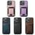 For iPhone 12 Pro Max Suteni H03 Litchi Leather Card Bag Stand Back Phone Case(Black)