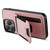 For iPhone 14 Pro Suteni H03 Litchi Leather Card Bag Stand Back Phone Case(Pink)