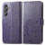 For Samsung Galaxy A15 Four-leaf Clasp Embossed Buckle Leather Phone Case(Purple)