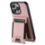 For iPhone 12 / 12 Pro Suteni H03 Litchi Leather Card Bag Stand Back Phone Case(Pink)