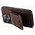 For iPhone 12 / 12 Pro Suteni H03 Litchi Leather Card Bag Stand Back Phone Case(Brown)