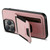 For iPhone 13 Pro Suteni H03 Litchi Leather Card Bag Stand Back Phone Case(Pink)