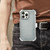 For iPhone 13 Pro Frosted PC+TPU Phone Case with Back Clip(Transparent Blue)