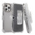 For iPhone 13 Pro Frosted PC+TPU Phone Case with Back Clip(Transparent Black)