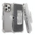 For iPhone 12 Pro Max Frosted PC+TPU Phone Case with Back Clip(Transparent Black)