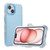 For iPhone 14 Frosted PC+TPU Phone Case with Back Clip(Sky Blue)