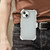 For iPhone 14 Frosted PC+TPU Phone Case with Back Clip(Transparent Black)