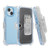 For iPhone 15 Frosted PC+TPU Phone Case with Back Clip(Sky Blue)