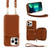 For iPhone 13 Pro Multifunctional Zipper Wallet RFID Phone Leather Case(Brown)