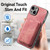 For iPhone 15 Pro Max Retro Leather Card Bag Magnetic Phone Case(Pink)