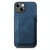 For iPhone 15 Retro Leather Card Bag Magnetic Phone Case(Blue)