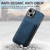 For iPhone 15 Retro Leather Card Bag Magnetic Phone Case(Blue)