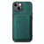 For iPhone 15 Pro Retro Leather Card Bag Magnetic Phone Case(Green)