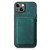 For iPhone 15 Retro Leather Card Bag Magnetic Phone Case(Green)
