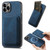 For iPhone 15 Pro Max Retro Leather Card Bag Magnetic Phone Case(Blue)