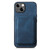 For iPhone 15 Pro Max Retro Leather Card Bag Magnetic Phone Case(Blue)