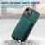 For iPhone 12 Pro Max Retro Leather Card Bag Magnetic Phone Case(Green)