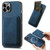 For iPhone 12 Pro Max Retro Leather Card Bag Magnetic Phone Case(Blue)