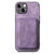 For iPhone 15 Retro Leather Card Bag Magnetic Phone Case(Purple)