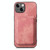 For iPhone 15 Retro Leather Card Bag Magnetic Phone Case(Pink)