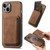 For iPhone 15 Retro Leather Card Bag Magnetic Phone Case(Brown)