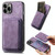 For iPhone 14 Pro Max Retro Leather Card Bag Magnetic Phone Case(Purple)