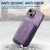 For iPhone 14 Pro Max Retro Leather Card Bag Magnetic Phone Case(Purple)