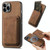 For iPhone 15 Pro Max Retro Leather Card Bag Magnetic Phone Case(Brown)