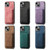 For iPhone 14 Pro Retro Leather Card Bag Magnetic Phone Case(Purple)