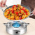 Kacheeg Stainless Steel Alcohol Dry Cooker Single Person Small Stove Boiler, Diameter: 20cm(Pot+Alcohol Stove)
