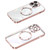 For iPhone 14 Pro Max MagSafe CD Texture Metal Lens Frame Full Coverage Phone Case(Pink)