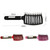 Retro Boar Bristles Hairdressing Big Curved Comb Curly Hair Massage Comb(Red)