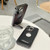For iPhone 15 Pro Max Y3 Electroplated Fine Hole Leather Phone Case with Holder(Navy Blue)