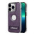 For iPhone 13 Pro Y3 Electroplated Fine Hole Leather Phone Case with Holder(Dark Purple)