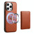 For iPhone 14 Pro Denior Cowhide Texture Leather MagSafe Detachable Wallet Phone Case(Brown)