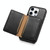 For iPhone 14 Denior Cowhide Texture Leather MagSafe Detachable Wallet Phone Case(Black)