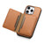 For iPhone 13 Pro Max Denior Cowhide Texture Leather MagSafe Detachable Wallet Phone Case(Khaki)