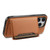 For iPhone 15 Plus Denior Cowhide Texture Leather MagSafe Detachable Wallet Phone Case(Khaki)