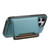 For iPhone 15 Pro Denior Cowhide Texture Leather MagSafe Detachable Wallet Phone Case(Blue)