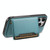 For iPhone 13 Denior Cowhide Texture Leather MagSafe Detachable Wallet Phone Case(Blue)