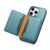 For iPhone 13 Denior Cowhide Texture Leather MagSafe Detachable Wallet Phone Case(Blue)
