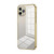 For iPhone 11 Pro Transparent Plating Fine Hole Phone Case(Gold)