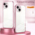 For iPhone 15 Transparent Plating Fine Hole Phone Case(Pink)