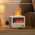 USB White Noise Simulation Flame Fire Furnace Aromatherapy Machine Indoor Large Spray Measurement Humidifier(White)