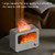 USB White Noise Simulation Flame Fire Furnace Aromatherapy Machine Indoor Large Spray Measurement Humidifier(White)