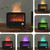 USB White Noise Simulation Flame Fire Furnace Aromatherapy Machine Indoor Large Spray Measurement Humidifier(White)