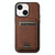 For iPhone 14 Plus Suteni H17 Litchi Texture Leather MagSafe Detachable Wallet Phone Case(Brown)