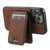 For iPhone 13 Pro Max Suteni H17 Litchi Texture Leather MagSafe Detachable Wallet Phone Case(Brown)