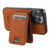 For iPhone 15 Suteni H17 Litchi Texture Leather MagSafe Detachable Wallet Phone Case(Khaki)