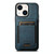 For iPhone 13 Suteni H17 Oil Eax Leather MagSafe Detachable Wallet Phone Case(Blue)